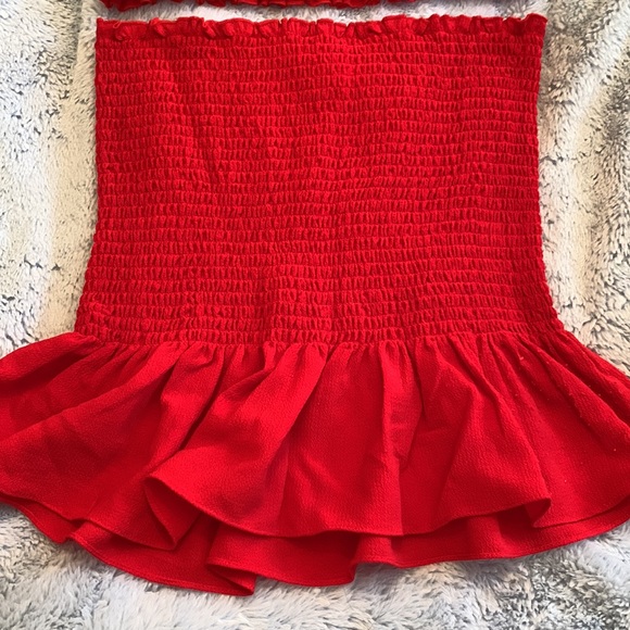ShowPo Red Two-Piece Smocked Set - Picture 3 of 6